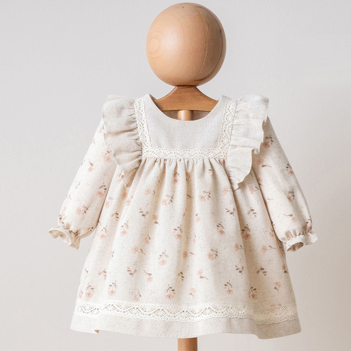 Baby Girl Floral Spring Dress with Long Sleeves