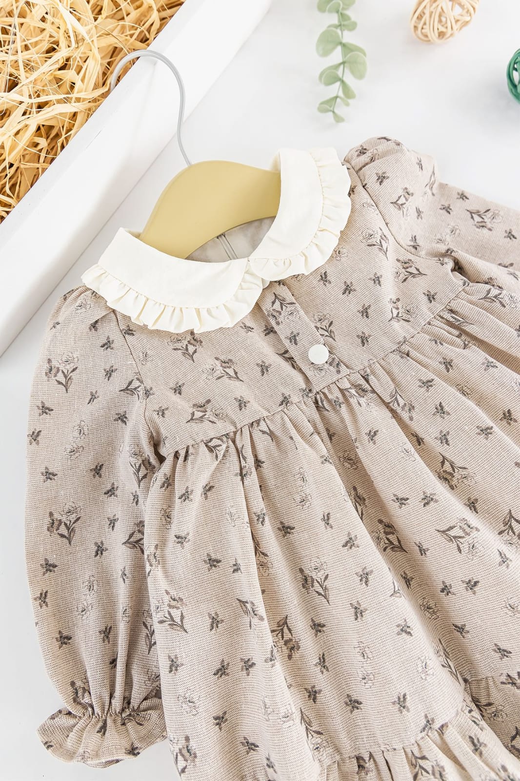Baby Girls' Floral Patterned Dress | Long Sleeves | Lightweight Fabric