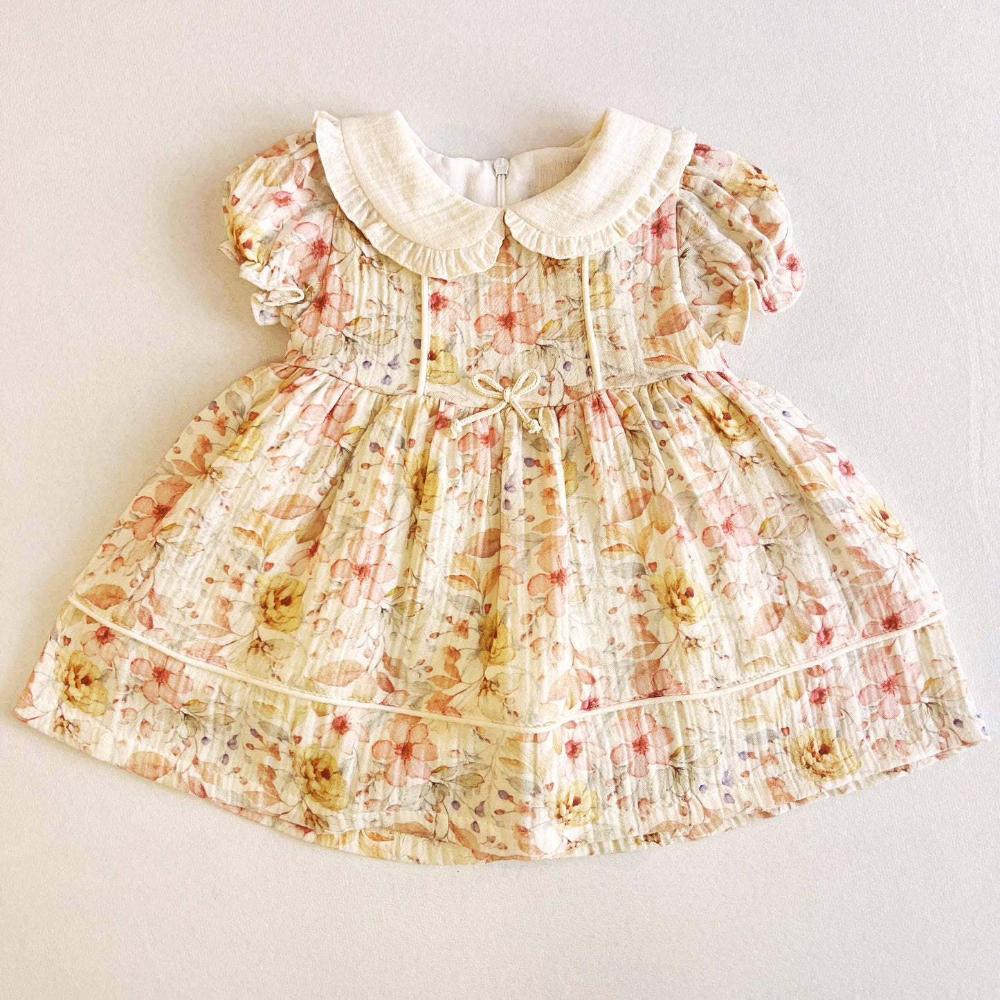 Vestito estivo in mussola floreale per bambine | Maniche corte | Tessuto di cotone traspirante e morbido
