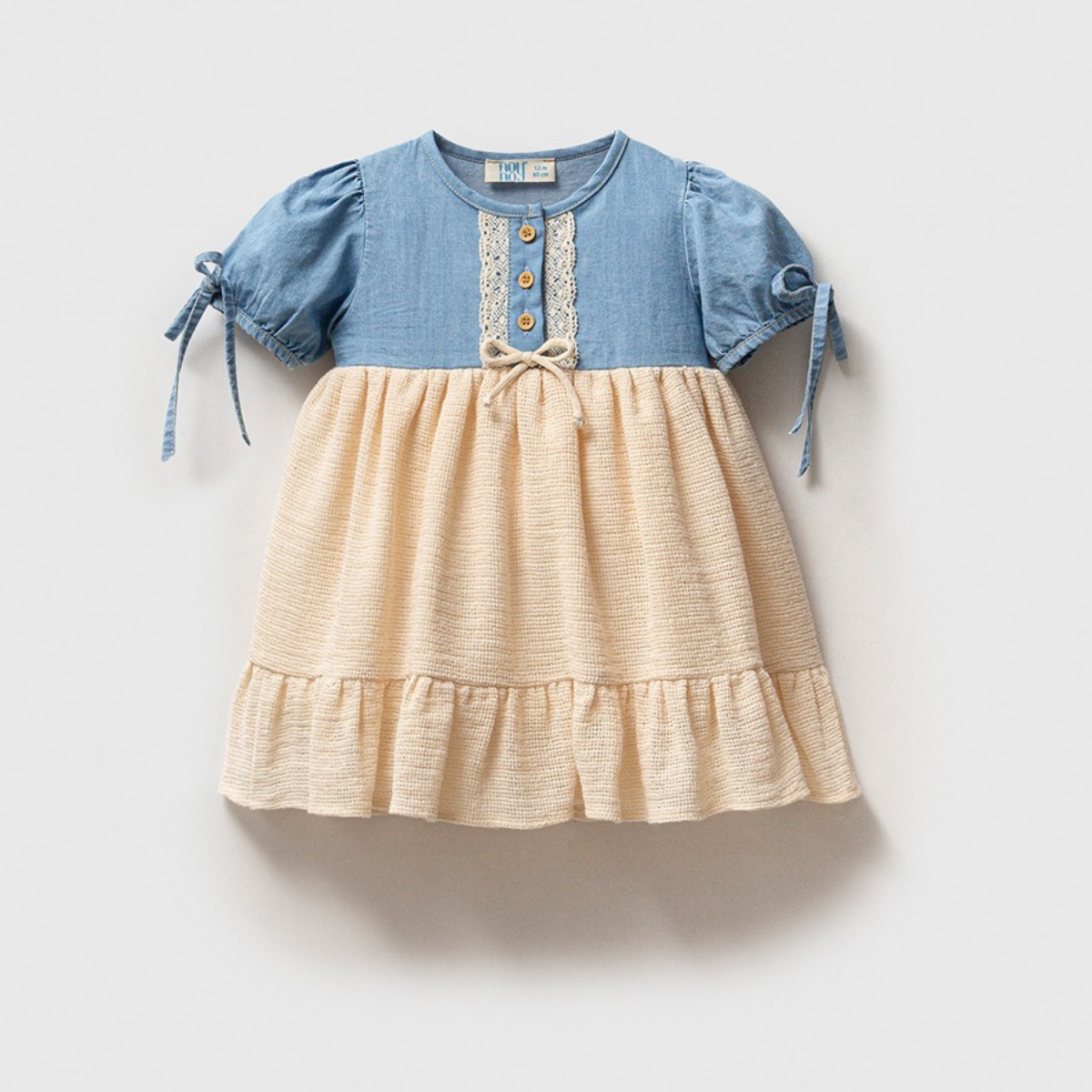 Baby Girls' Denim Summer Dress | Short Sleeves | Shabby Chic Style & Lightweight