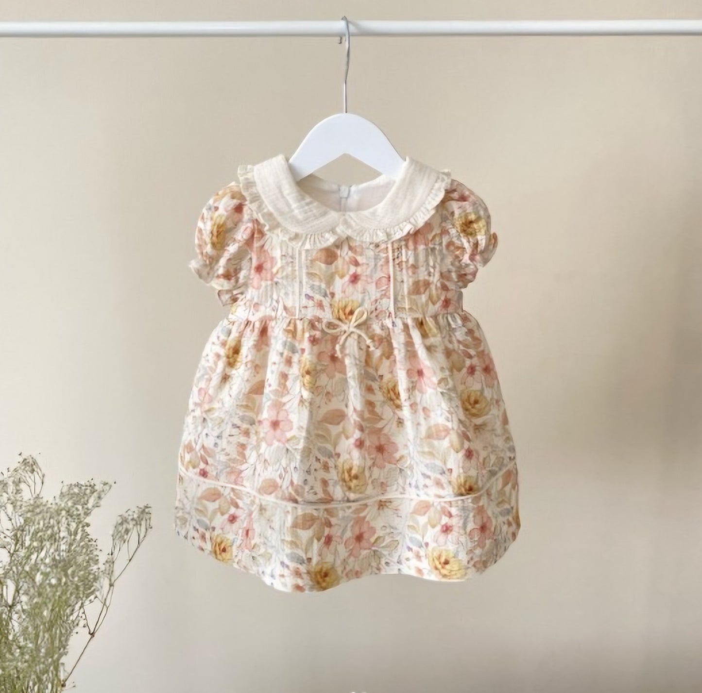 Baby Girl Floral Summer Dress in Cotton Muslin