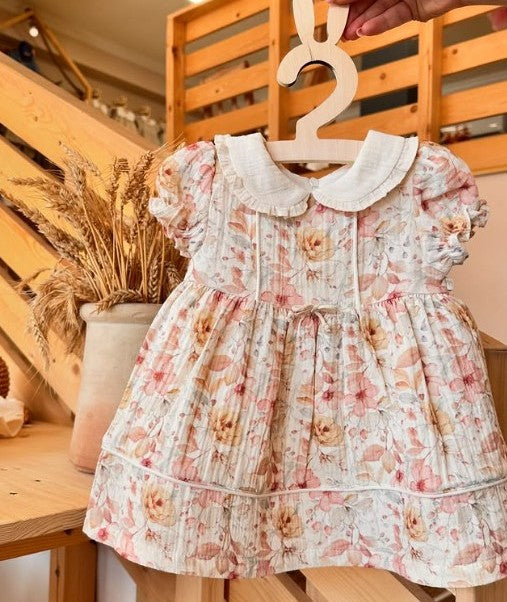 Baby Girl Floral Summer Dress in Cotton Muslin