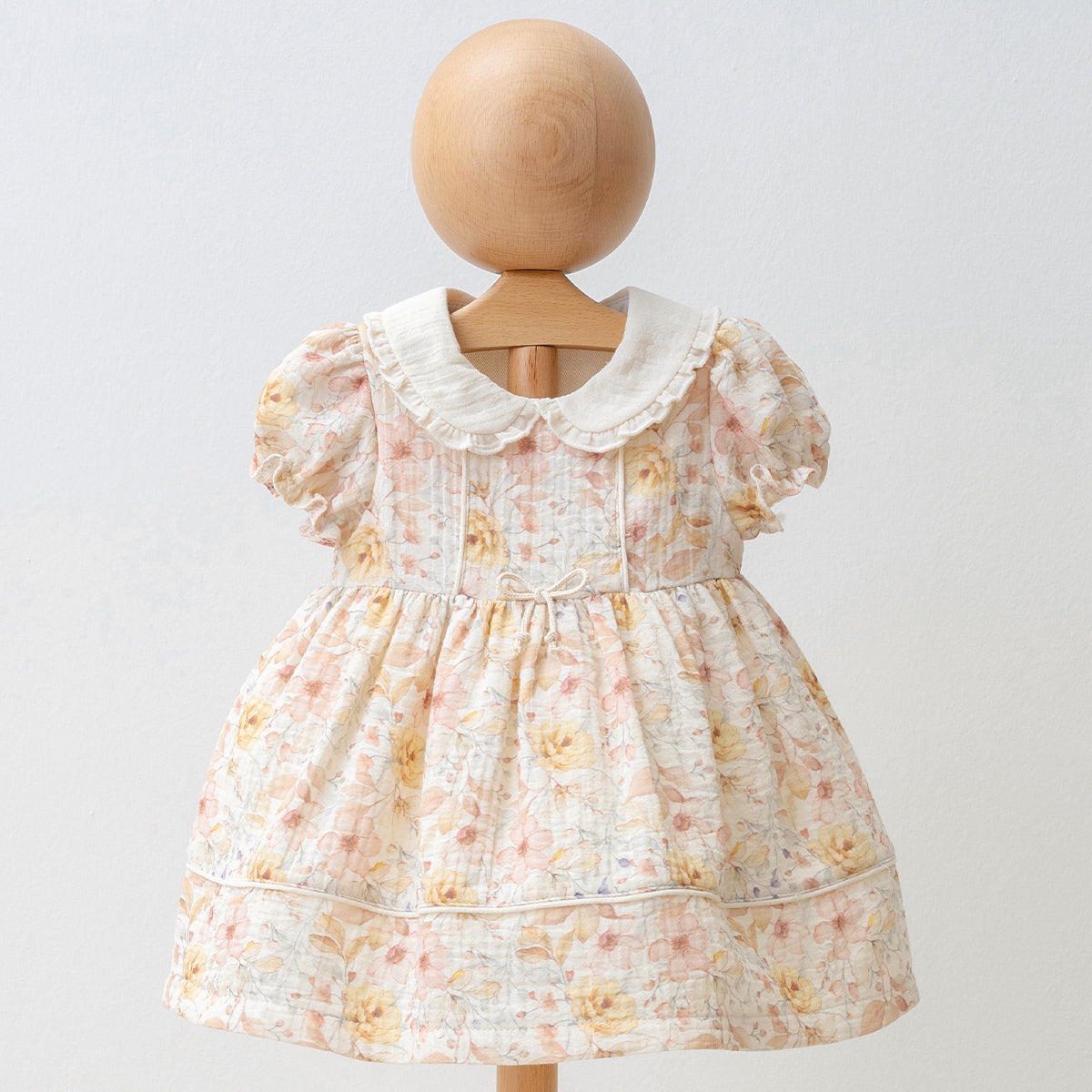 Baby Girls' Floral Muslin Summer Dress | Short Sleeves | Breathable & Soft Cotton Fabric