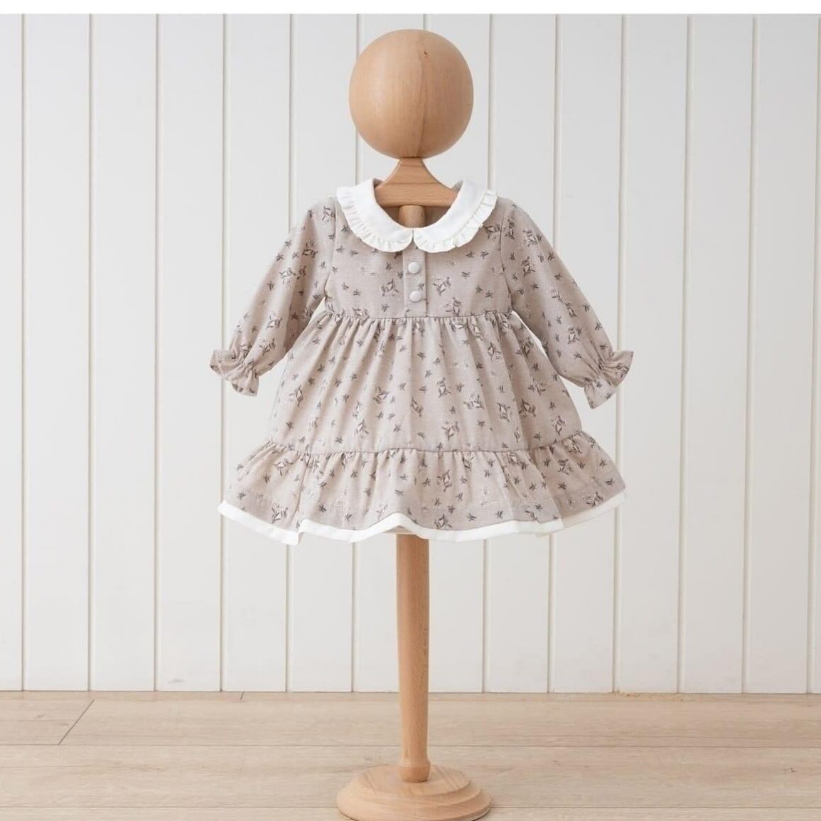 Baby Girls' Floral Patterned Dress | Long Sleeves | Lightweight Fabric