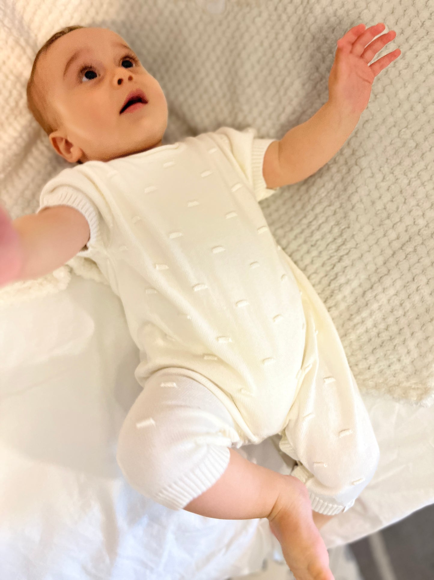 Unisex Organic Cotton Knitted Newborn Jumpsuit