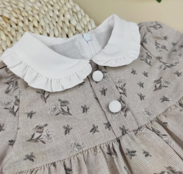 Baby Girls' Floral Patterned Dress | Long Sleeves | Lightweight Fabric