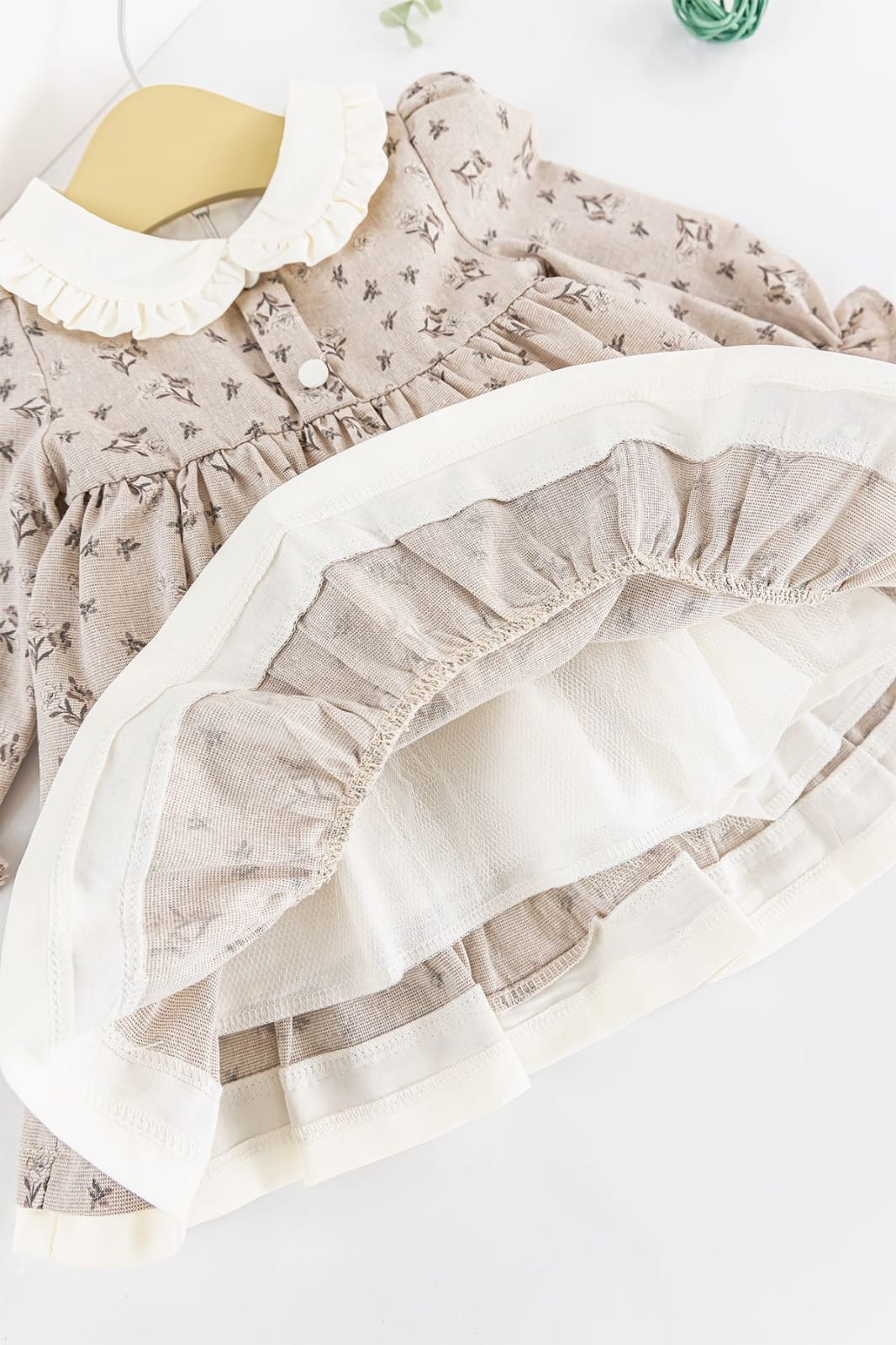 Baby Girls' Floral Patterned Dress | Long Sleeves | Lightweight Fabric
