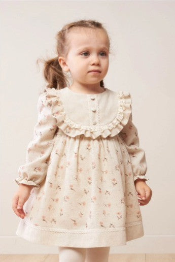 Vestido de algodón floral para niña | Mangas largas | Tejido ligero